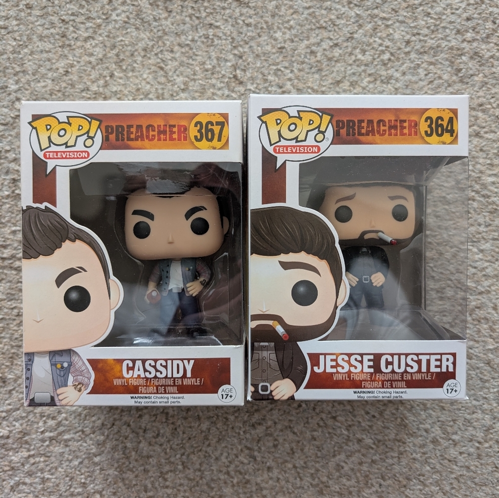 Funko Pop Preacher Figures - Cassidy and Jesse Custer